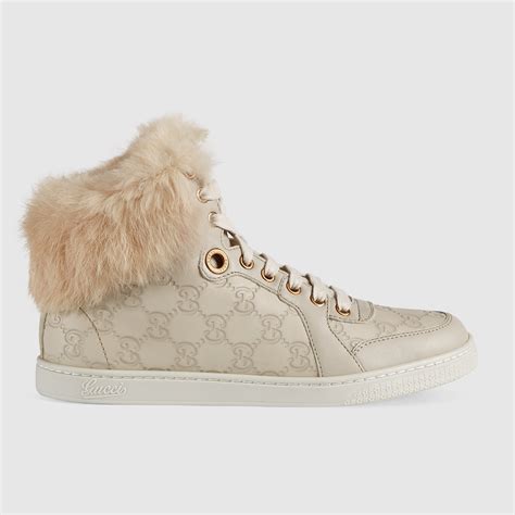 sneakers shoes gucci|Gucci fur sneakers women's.